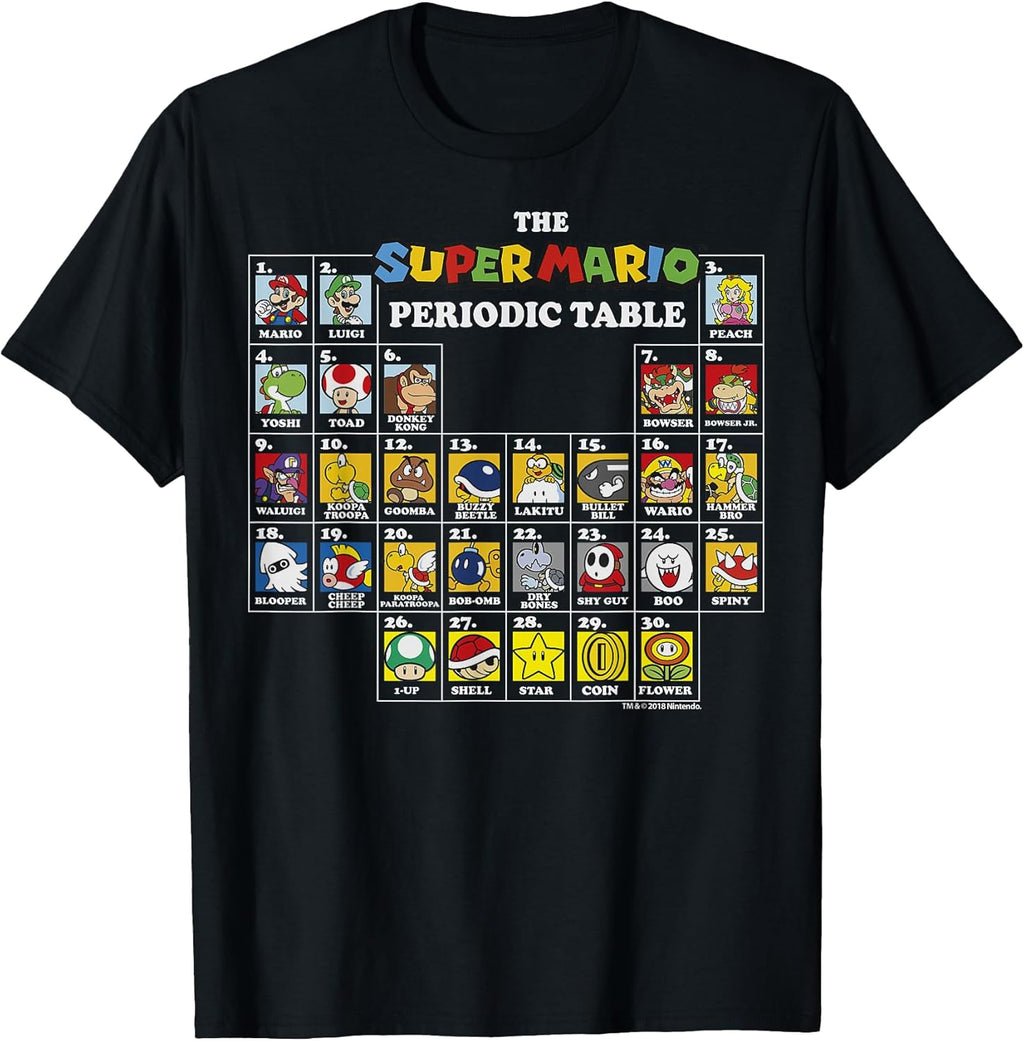 Periodic Table Of Characters Graphic T-Shirt