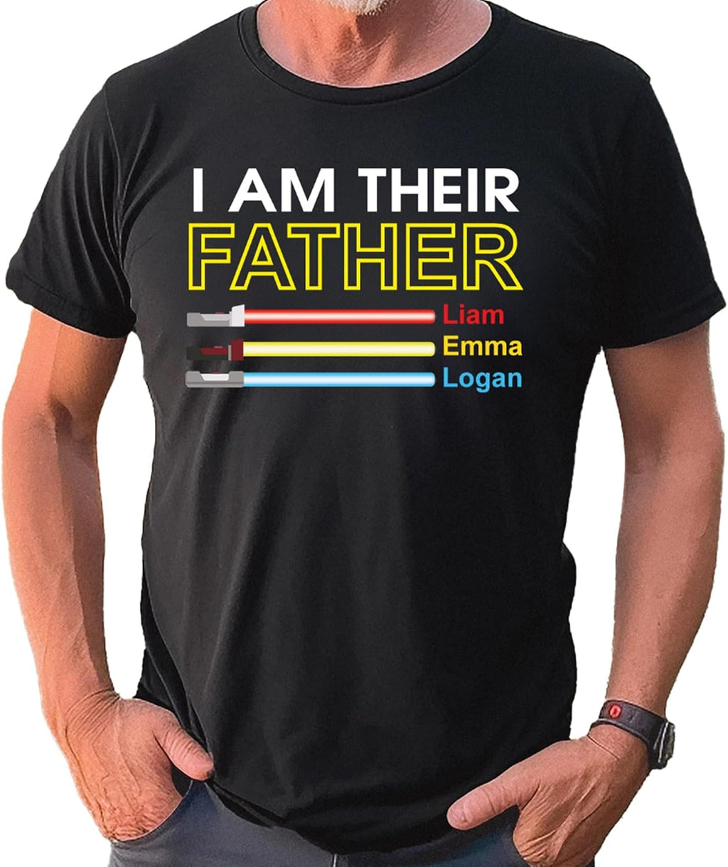 Personalized I am Your Their Father Shirt, Dad Gift, Custom Stars Tshirts for Daddy, Tee Gifts for Dad Papa Husband from Daughters Son Wife, Christmas, Fathers Day & Birthday Present