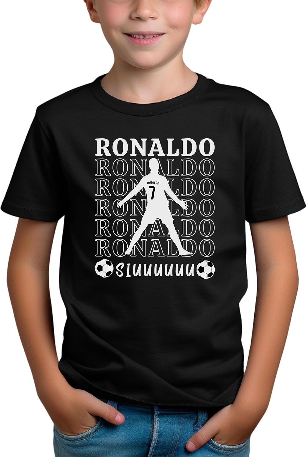Ronaldo #7 Youth T-Shirt | Siu Celebration Goat Tee | Soccer Fan Gift for Boys & Girls