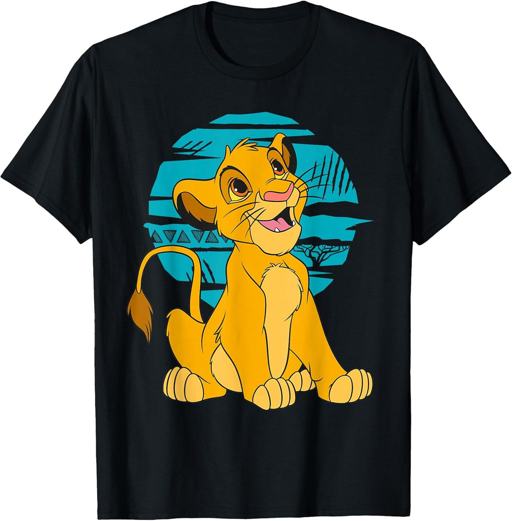 The Lion King Young Simba Happy Blue Retro T-Shirt