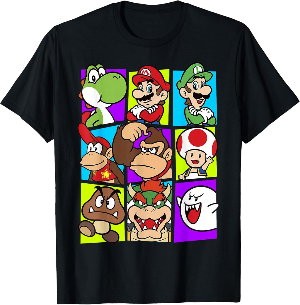 Yoshi Luigi Bowser & Gang Box-Up Graphic T-Shirt T-Shirt