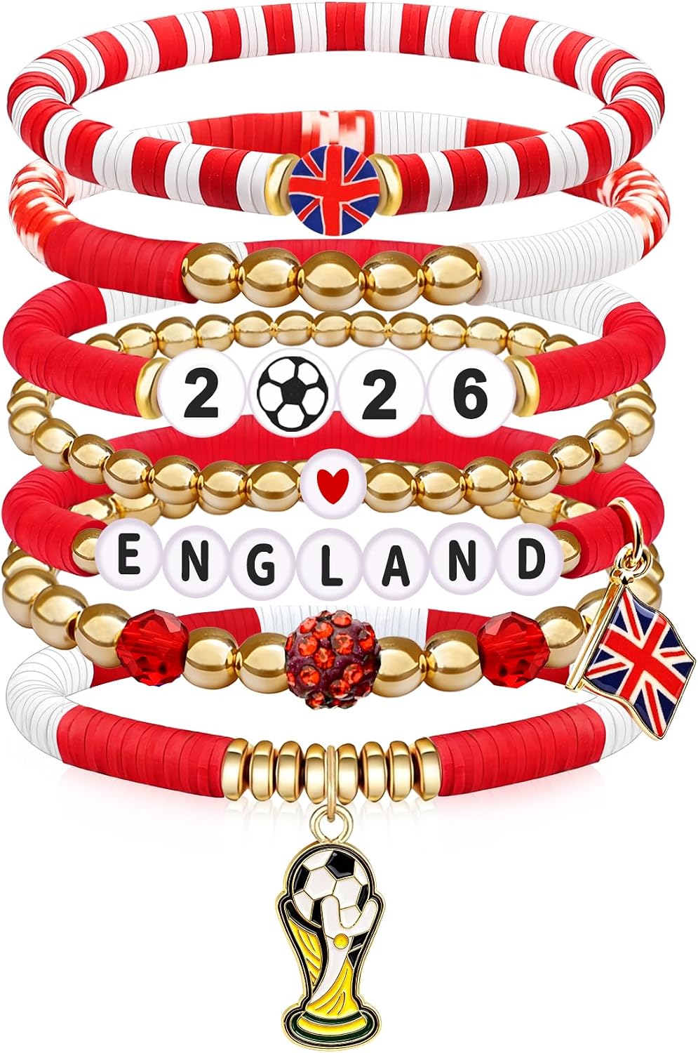 NovaStl 2026 World Soccer Game Day Bracelet for Women Men Teens Soccer Beaded Stretch Bracelet Soccer Gifts Outfit Costume Accessories