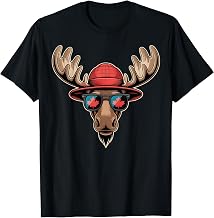 Moose with Sunglasses Canada Maple Leaf Hat T-Shirt