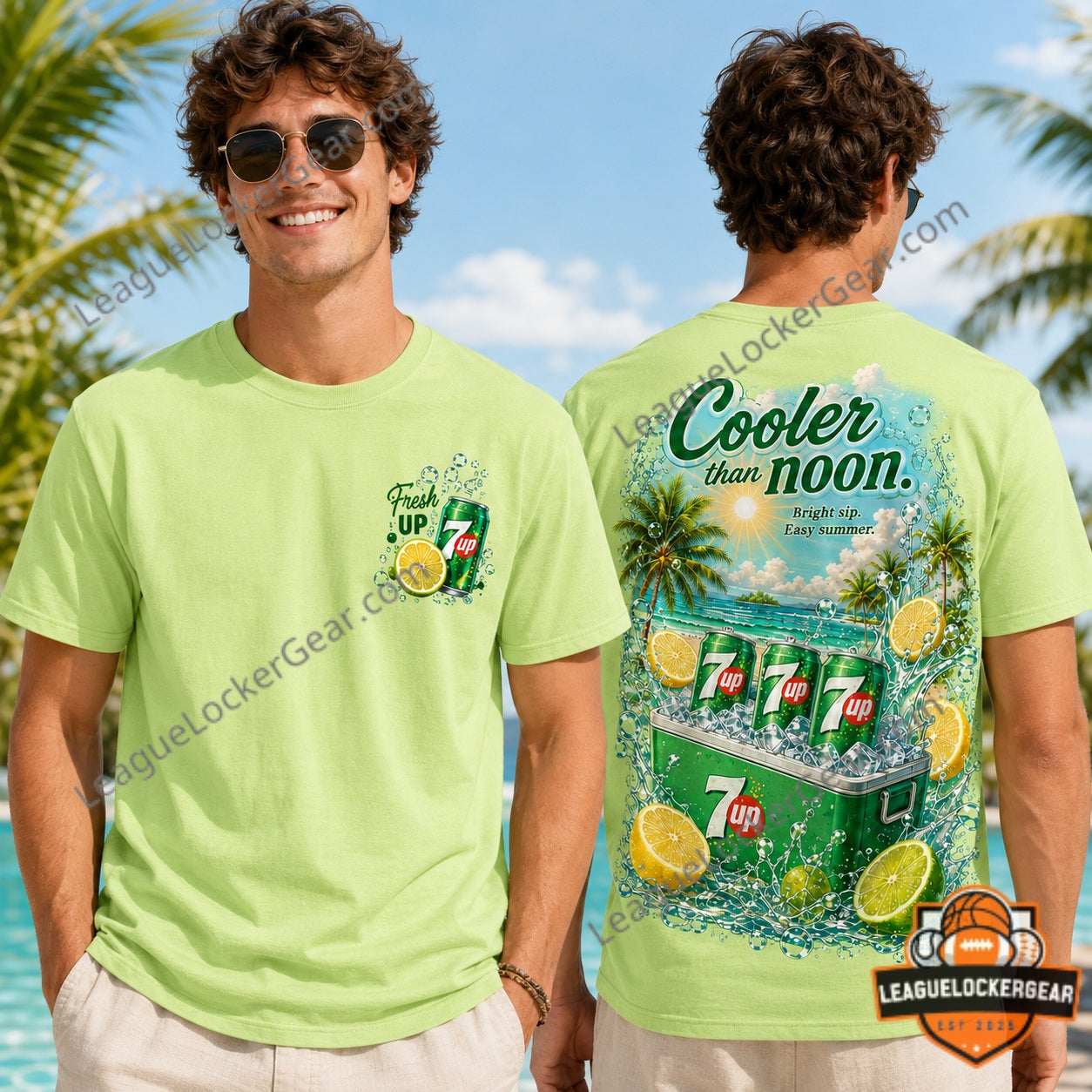 7UP Cooler than Noon Summer Beach T-Shirt