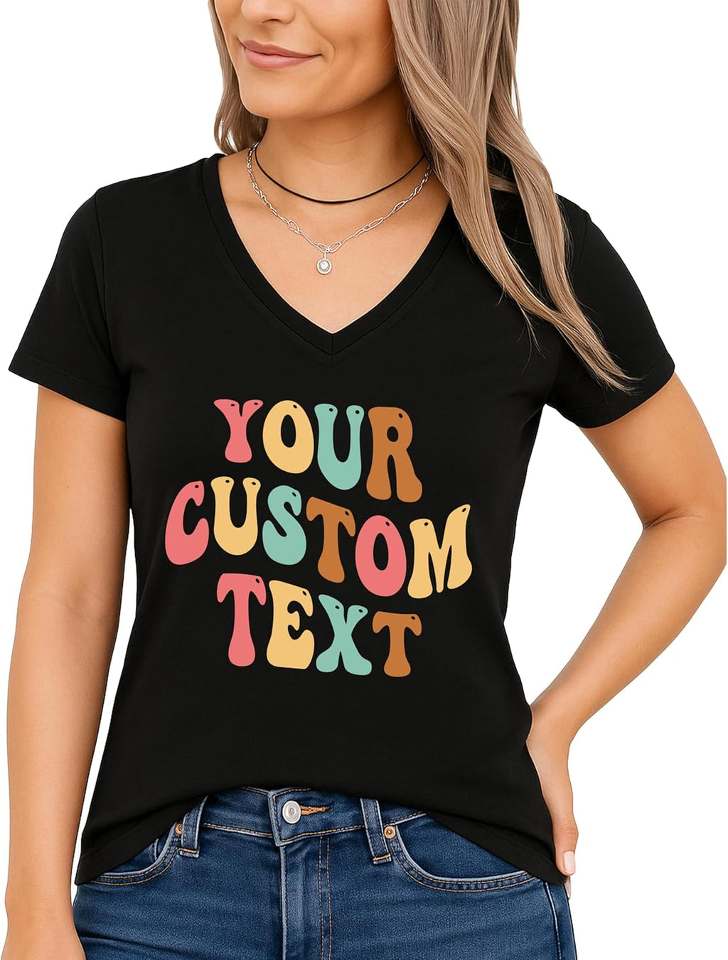 Custom Text T-Shirt, Design Your Own Shirt, Personalized Hoodie, Add Image or Logo, Unisex Sweatshirt, V-Neck Tee