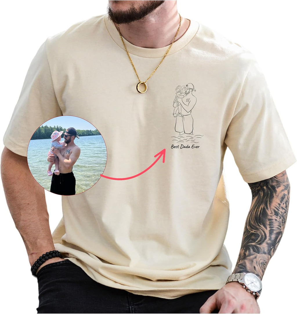 Custom Bootleg Dad Bootleg Rap Tee, Personalized T-Shirts with Picture for Father’s Day, Christmas, Birthday
