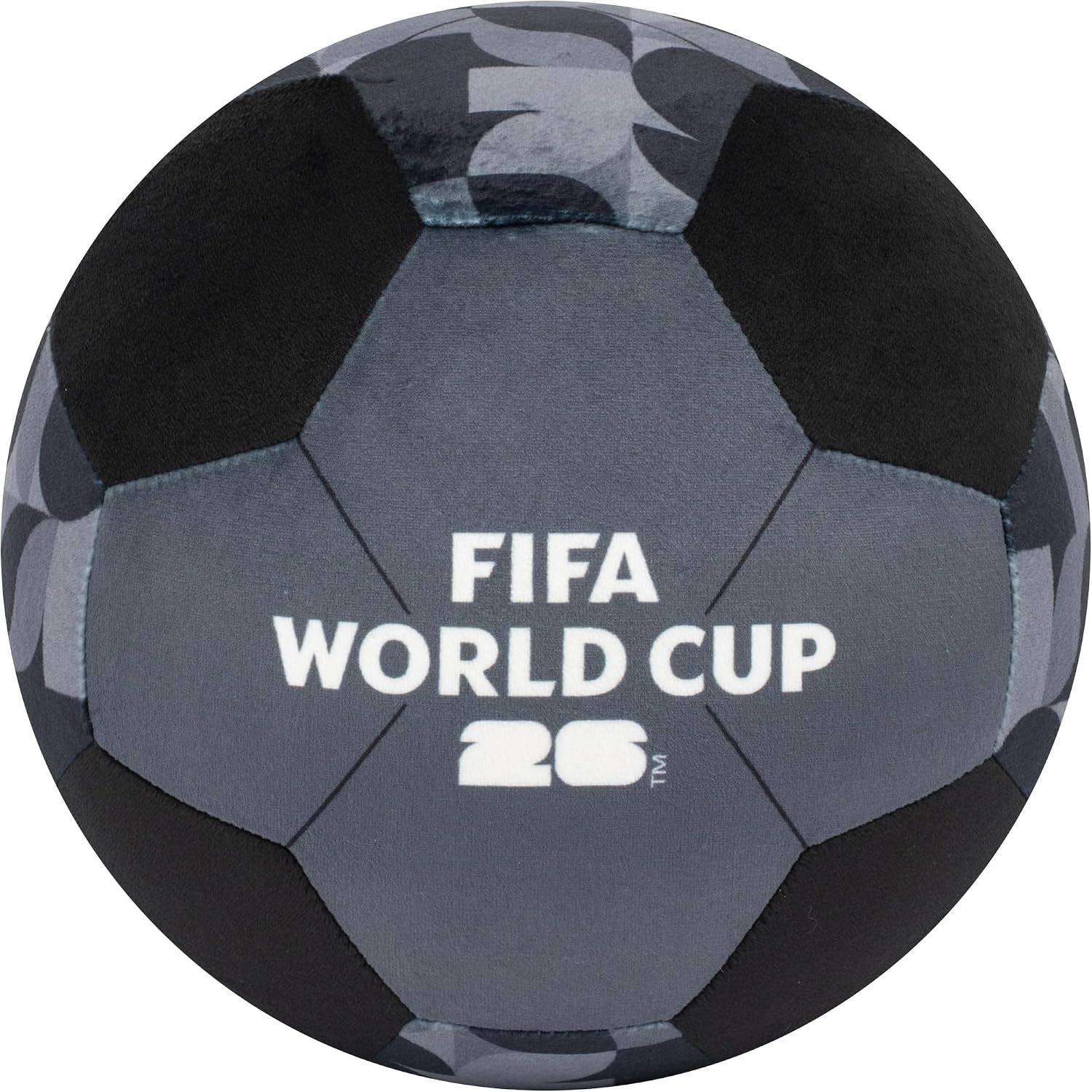 Jazwares FIFA® World Cup 2026 9-Inch Black Plush Soccer Ball - Soft, Collectible World Cup™ Plush Toy - Official FIFA® Pattern - Ages 3+