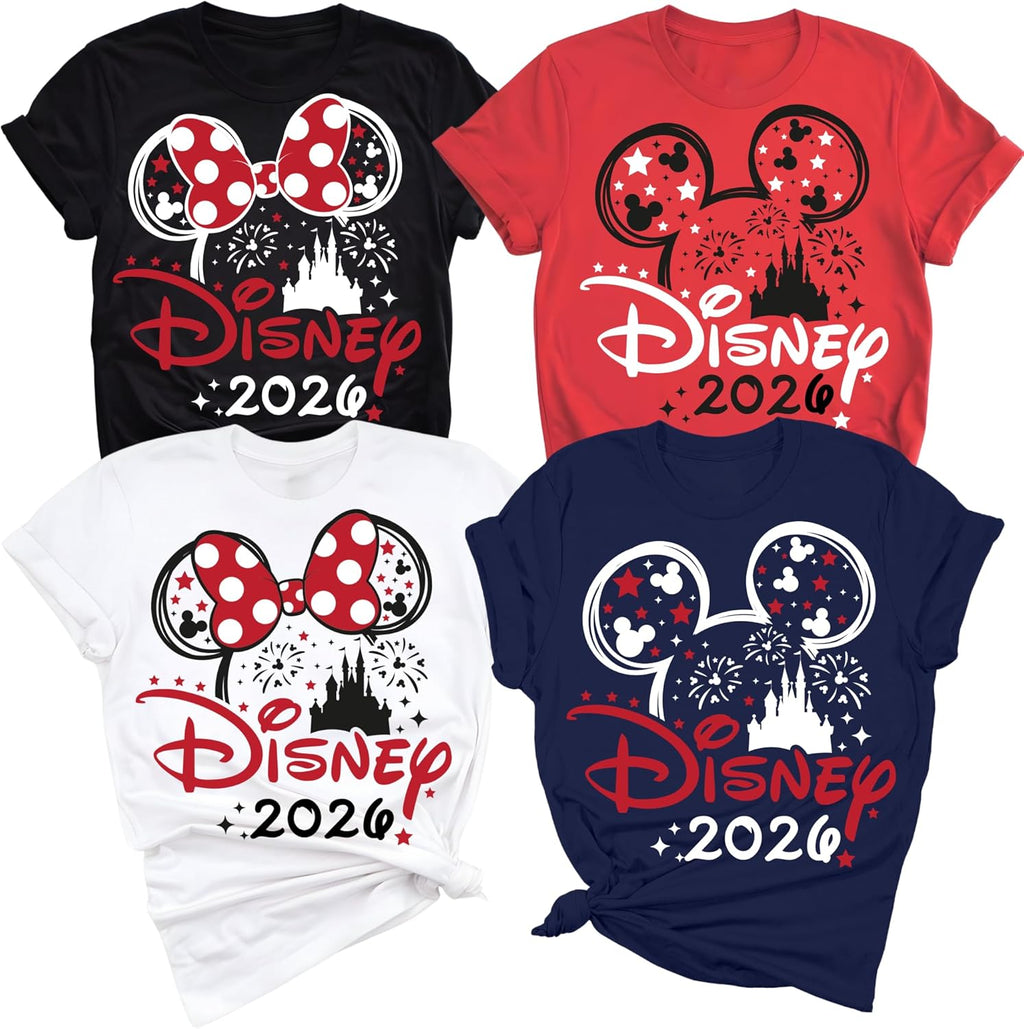 Customizable Family Matching 2026 Mouse T-Shirts, Family Matching Vacation Shirts, Custom Group Matching Trip Shirts