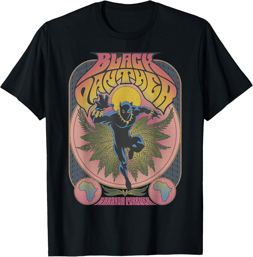 Black Panther Vintage 70's Poster Style T-Shirt