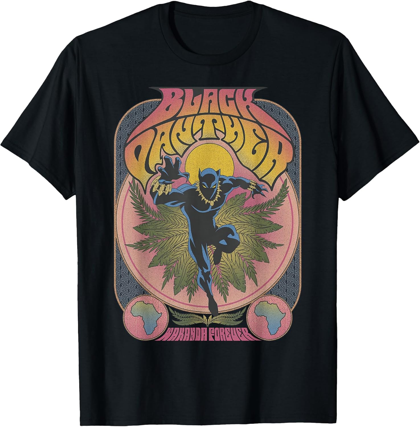 Black Panther Vintage 70's Poster Style T-Shirt