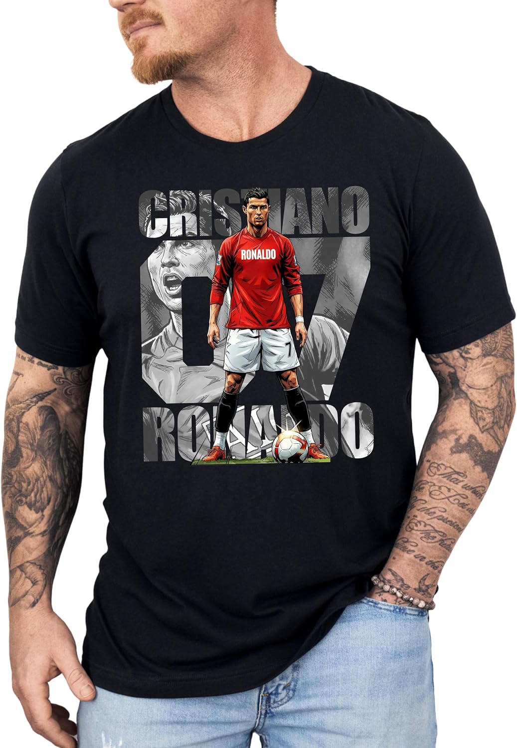 Ronaldo #7 Artwork T-Shirt | Goat Soccer Legend Tee | Fan Gift for Men & Women