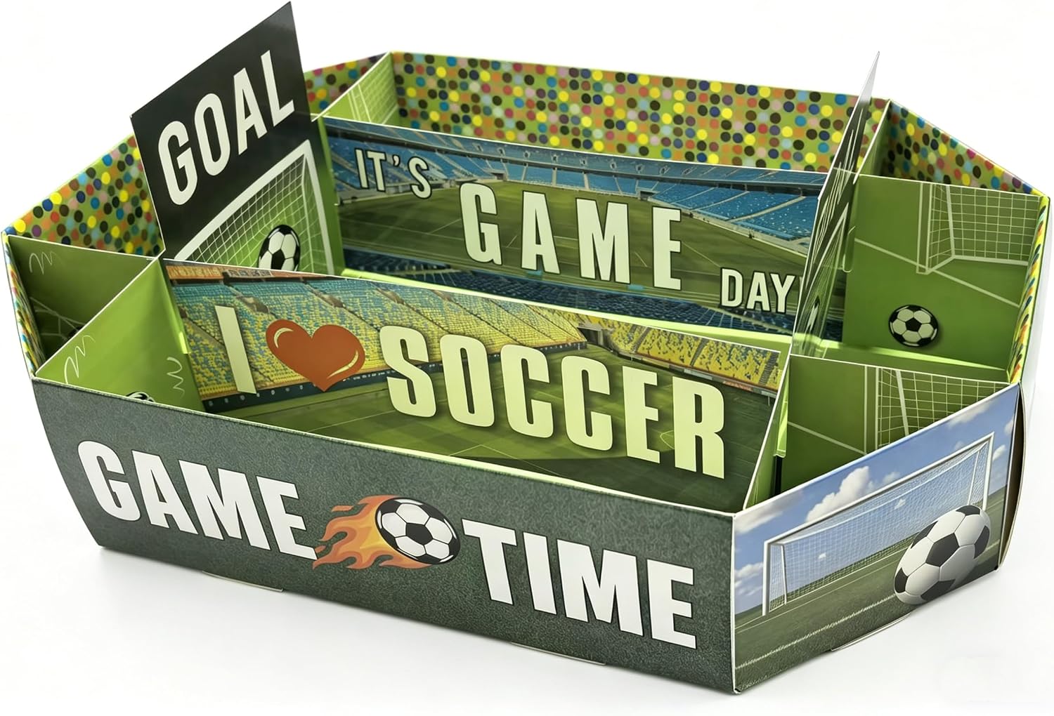 2026 World Cup Soccer Party Decorations - Soccer Party Favors World Cup Decorations Food Tray Set, Stadium Snack Display Tray, Game Day Themed Birthday Food Plates Decor 1 PIC