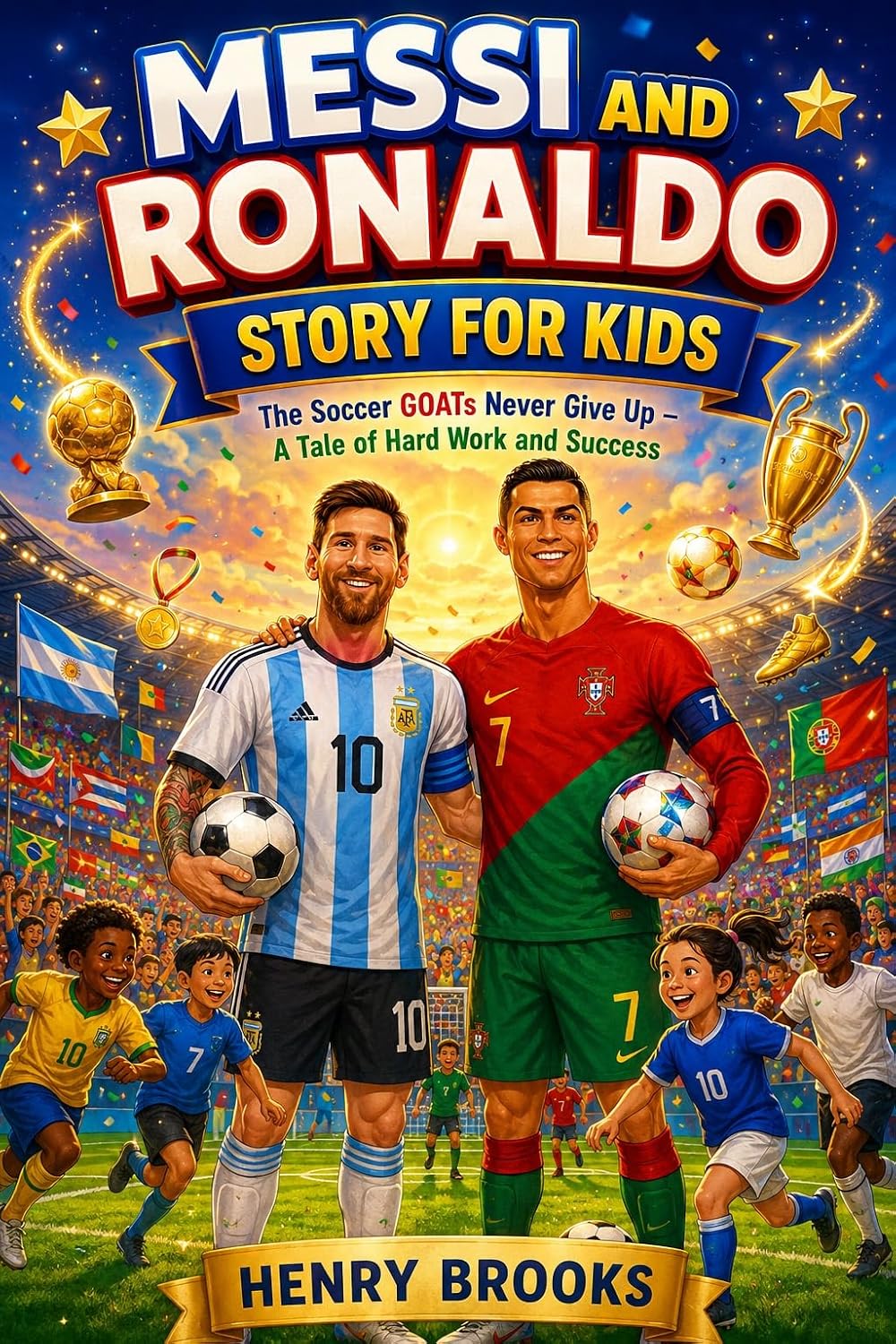 Messi and Ronaldo Story for Kids: The Soccer GOATs Never Give Up - A Tale of Hard Work and Success