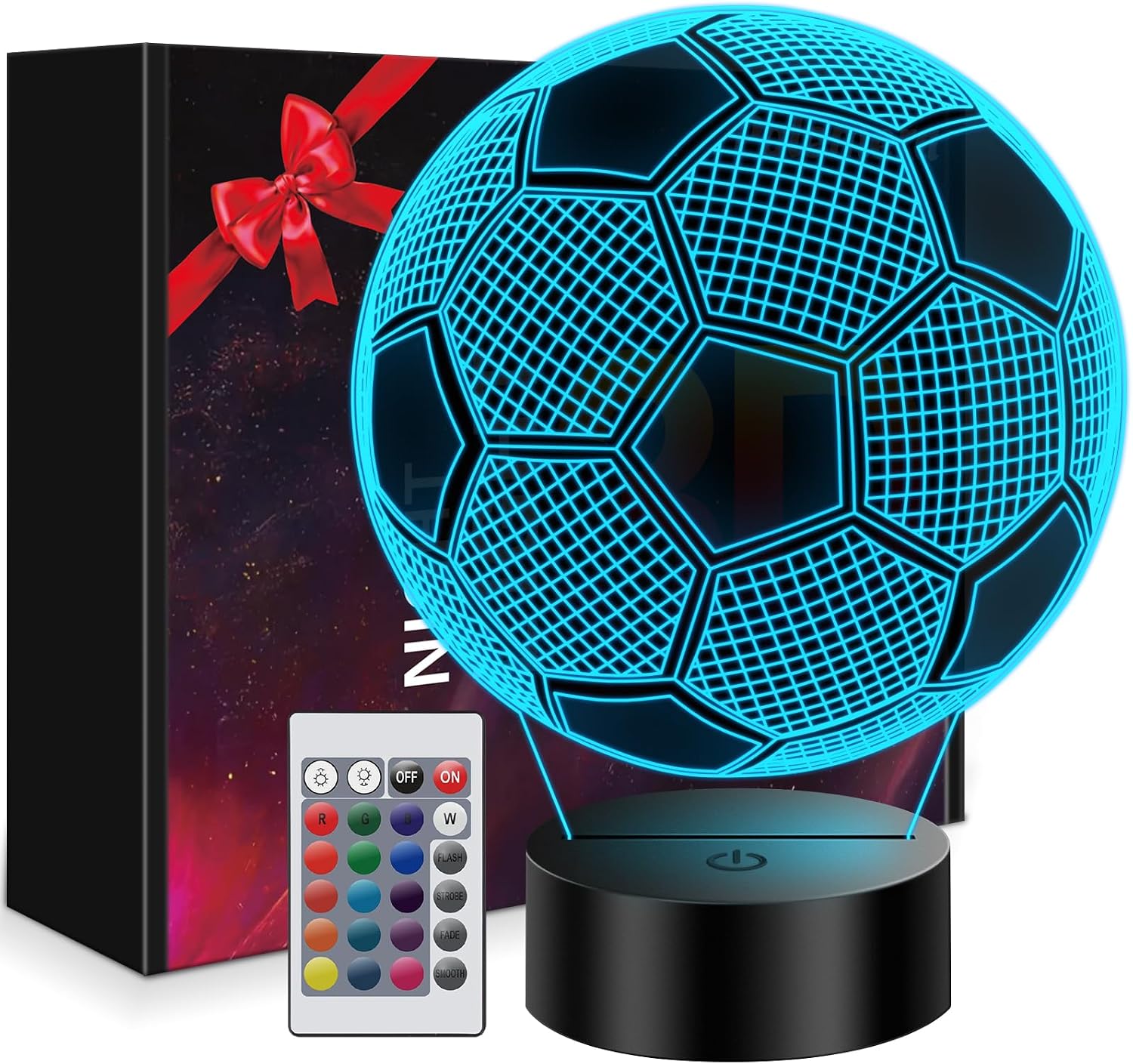 Polemera Soccer Gifts for Boys 8-12, 3D Illusion Soccer Lamp Gifts for Kids Teens Boys Girls, 5 6 7 8 9 10 11 12 Year Old Boy Birthday Gifts for Kids Children, Boys Room Decor