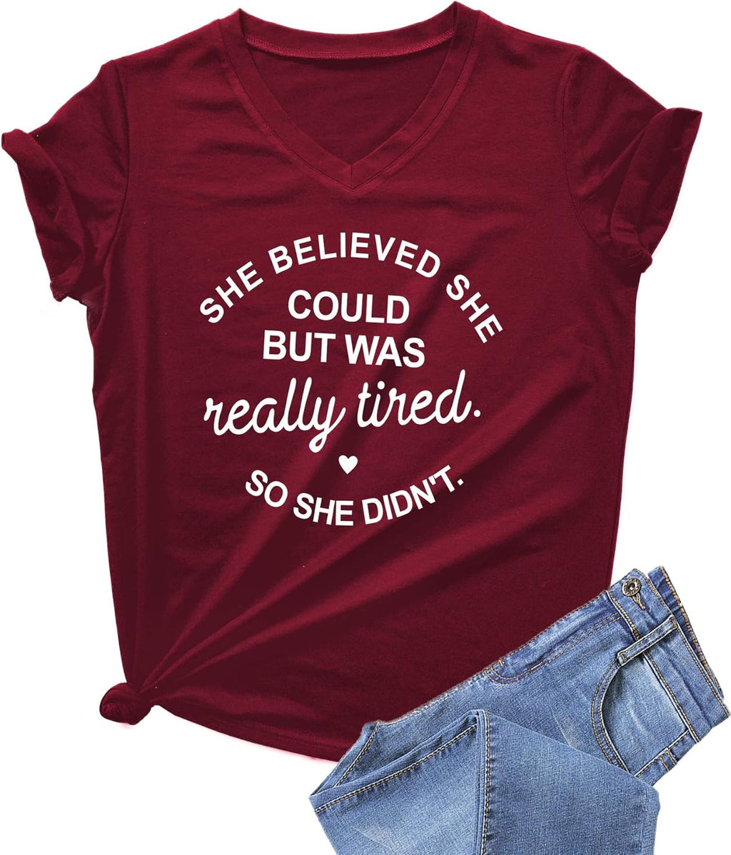 Womens Causal Short Sleeve V-Neck T-Shirt Graphic Tees