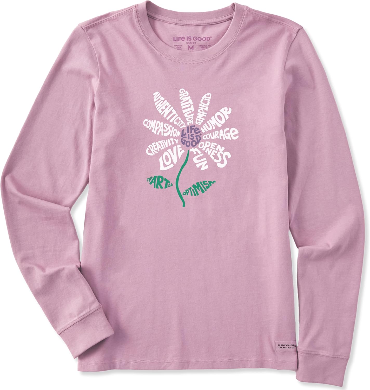 Women's Crusher Tee Shirt, Long Sleeve Cotton Graphic T-Shirts, Superpowers Daisy