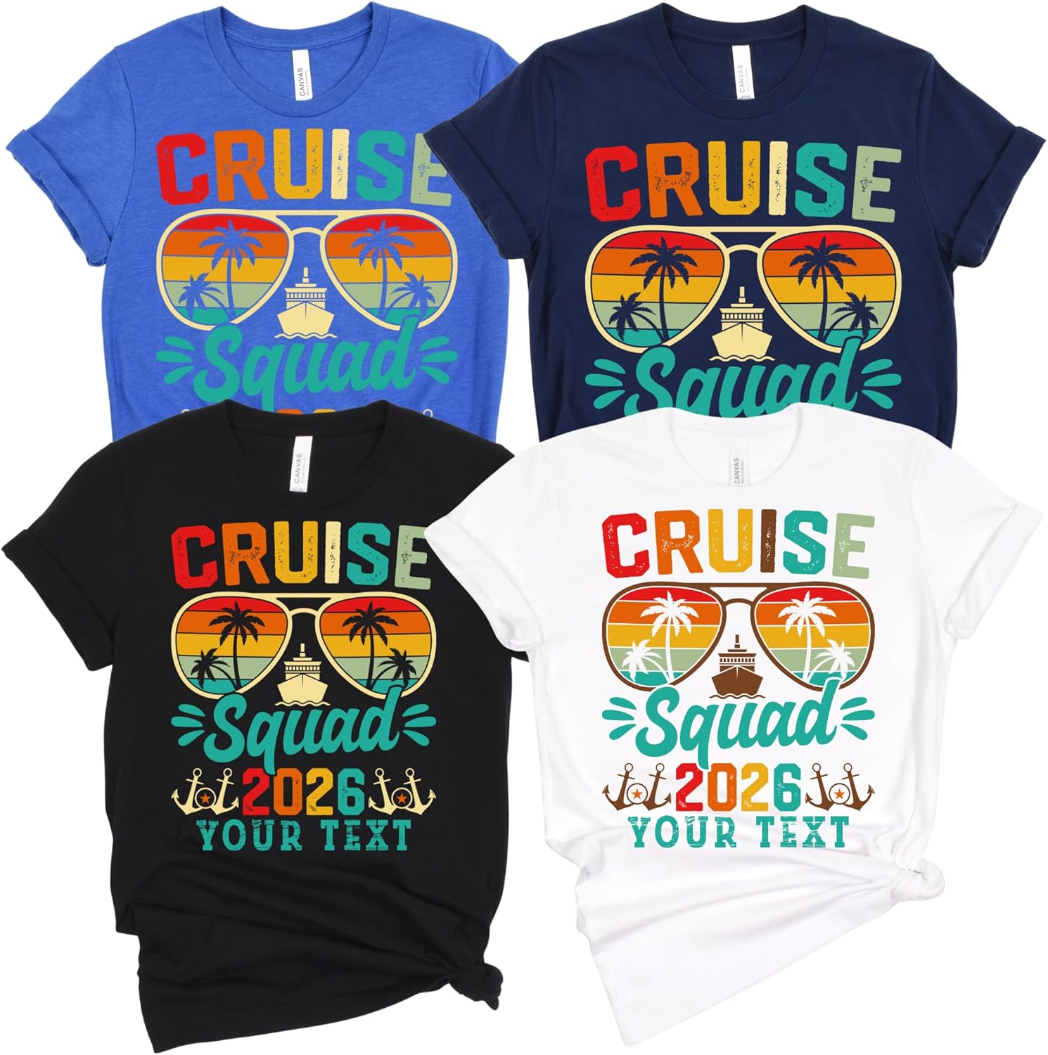 Custom Cruise Squad 2026 Family Matching Shirts, Personalized Cruise Crew Graphic Outfits, Customizable Cruisin Holiday Tees
