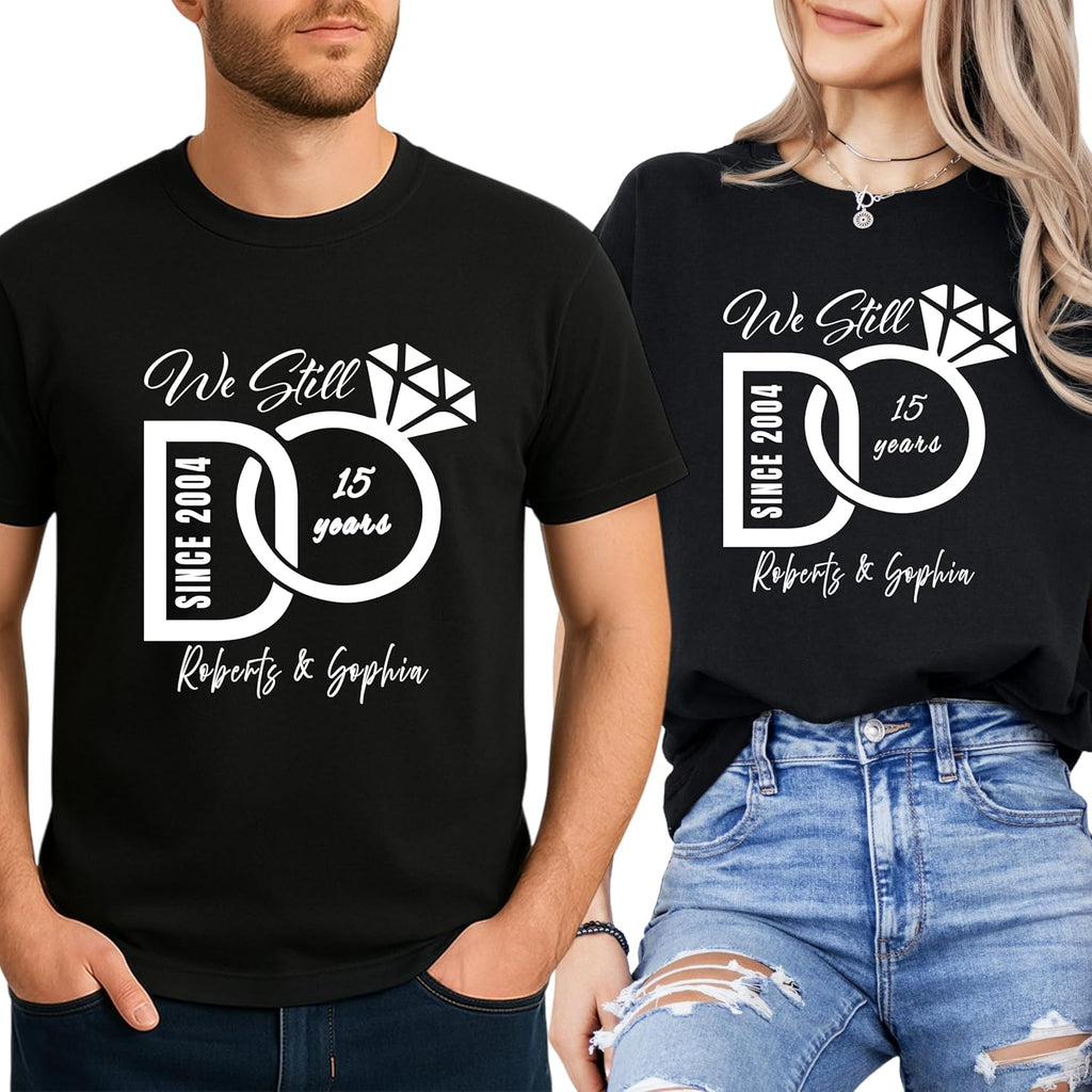 Anniversary Matching Shirts, for Couple, Heart Design T-Shirt Set, Wedding Present, Honeymoon Outfit