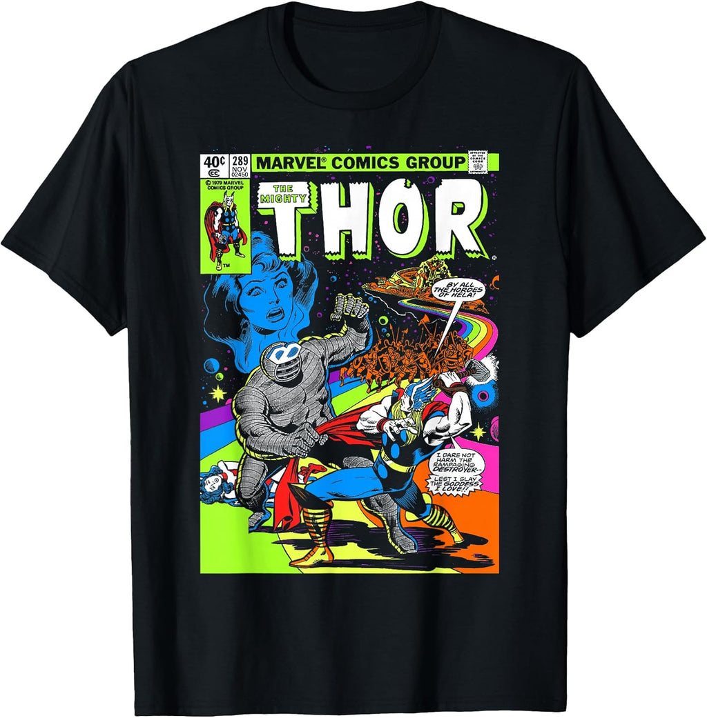 Thor Retro Comic Neon Poster Graphic T-Shirt T-Shirt