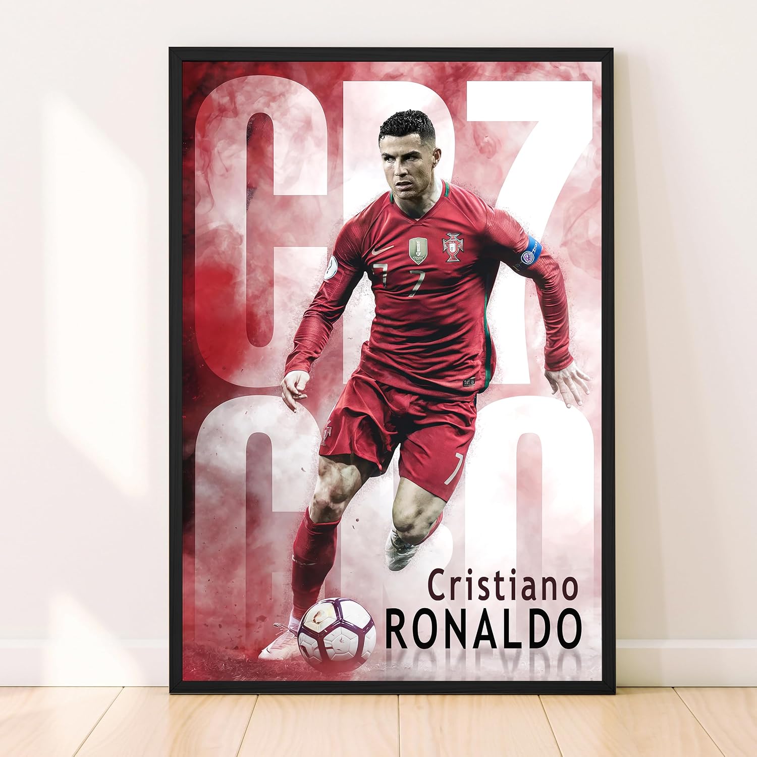 Ronaldo Poster, Famous Soccer Player Posters, Cristiano Ronaldo Goat Posters For Boys Bedroom, Portuguese Soccer Wall Art, Gift for Fan Football, Cristiano Ronaldo Wall Art, Living Room Sport Room Gift for Fan Football, Siuuuu Celebration- 12x18 Inches