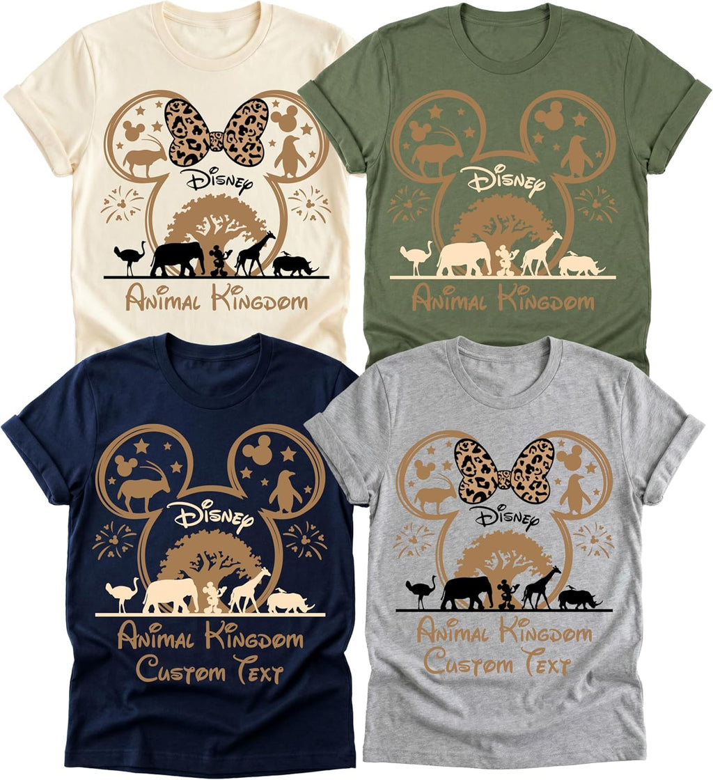 Animal Kingdom Family Trip Shirt, Safari Park Matching Vacation Shirts, Custom Name Text, Magic Kingdom Inspired Safari Silhouette Tee