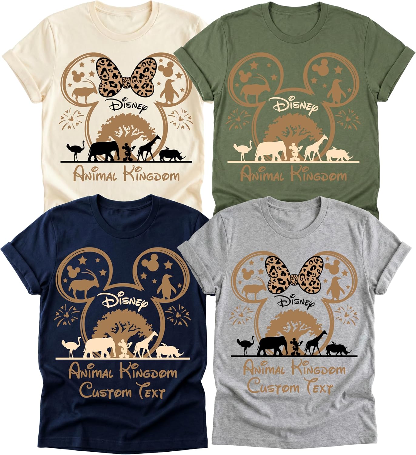 Animal Kingdom Family Trip Shirt, Safari Park Matching Vacation Shirts, Custom Name Text, Magic Kingdom Inspired Safari Silhouette Tee