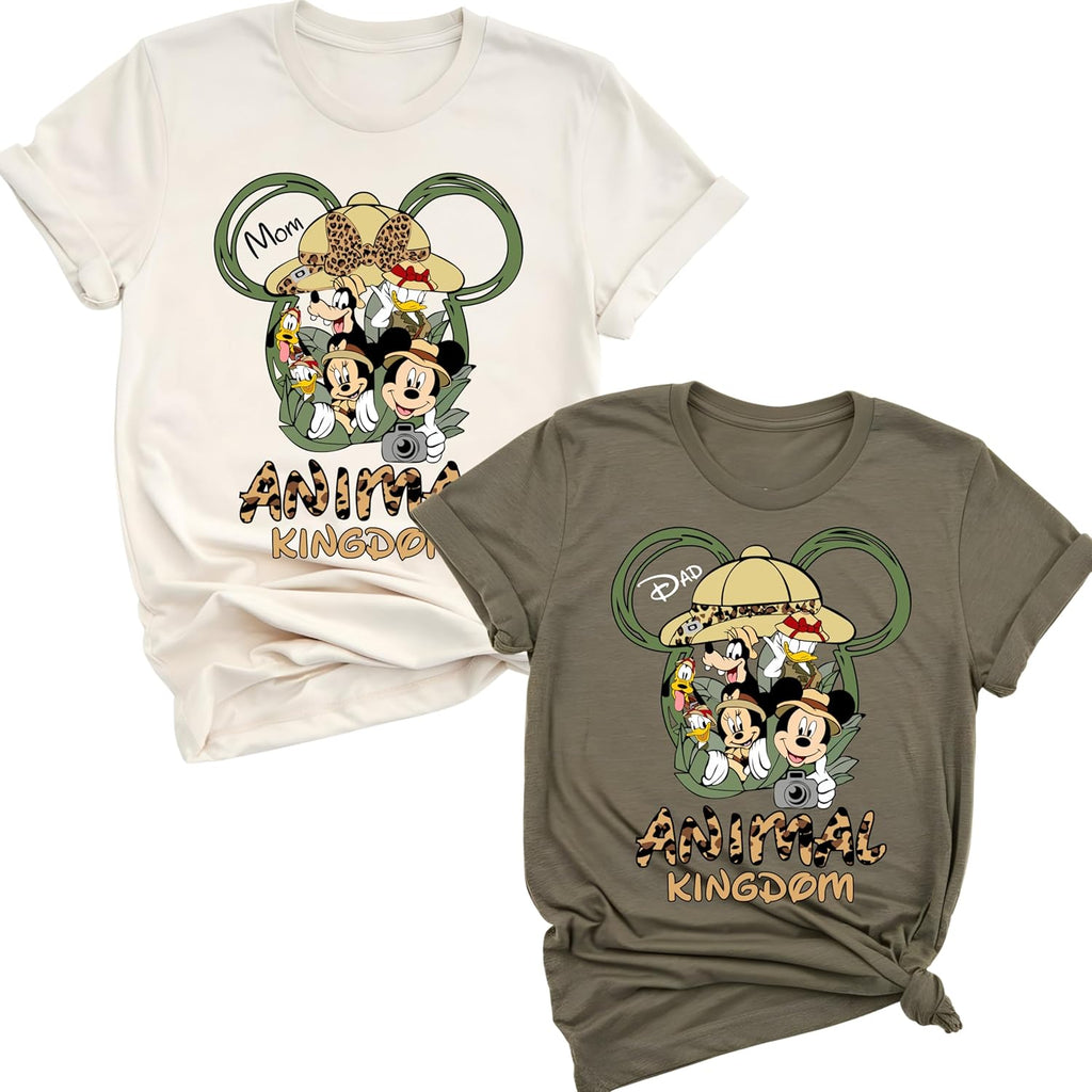 Custom Animal Kingdom Safari Shirt, Unisex Adult Short Sleeve Crew Neck T-Shirt, 100% Cotton, Black