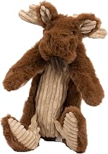 HuggleHounds X-Brace - Interactive Dog Plush Toys to Keep Them Busy, Squeaky Crinkle Puppy Toy for Small, Medium, & Large Dogs, Durable Internal Knotted Rope, Minimal Stuffing - Maple Moose