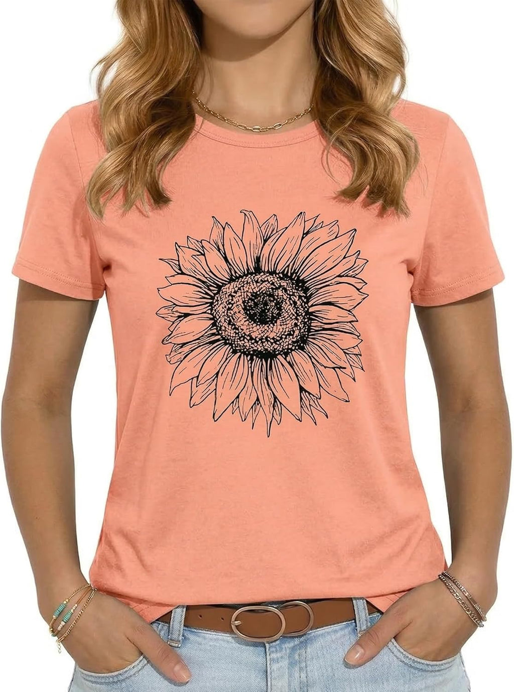 T Shirts for Women Graphic Short Sleeve Tees Summer Crewneck Loose Tops Blouse