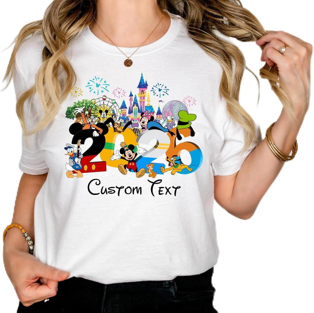 Personalized Family Vacation Shirts 2026 T-Shirt, Mouse & Friends Characters Tee,Theme Park Castle Design,Matching Family Tee