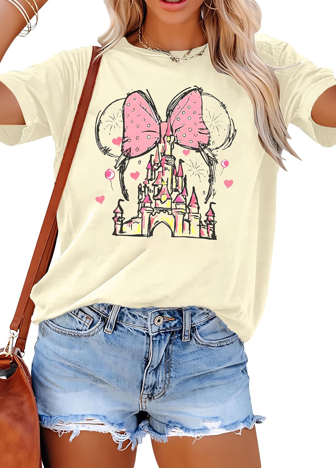 Women Magic Kingdom Shirt Castle Graphic Shirts Casual Family Vacation Holiday T Shirt Cute Short Sleeve Tee Top