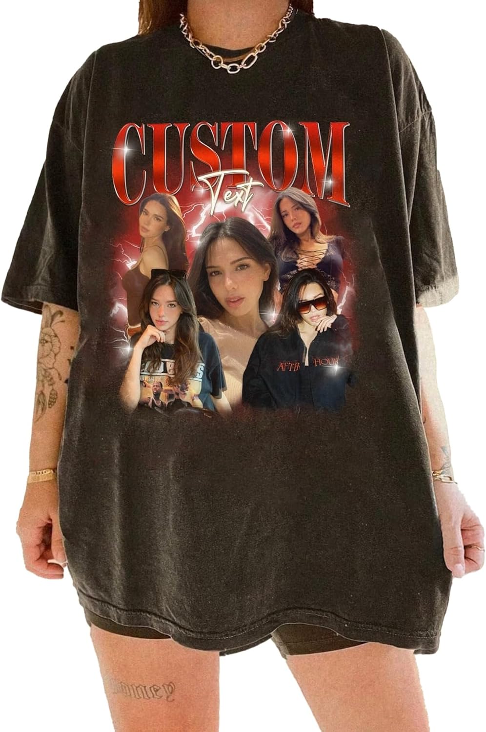 Custom Bootleg Rap Tee, Custom T-Shirts with Picture, Retro Custom Bootleg, Valentine's Gifts for Him Her