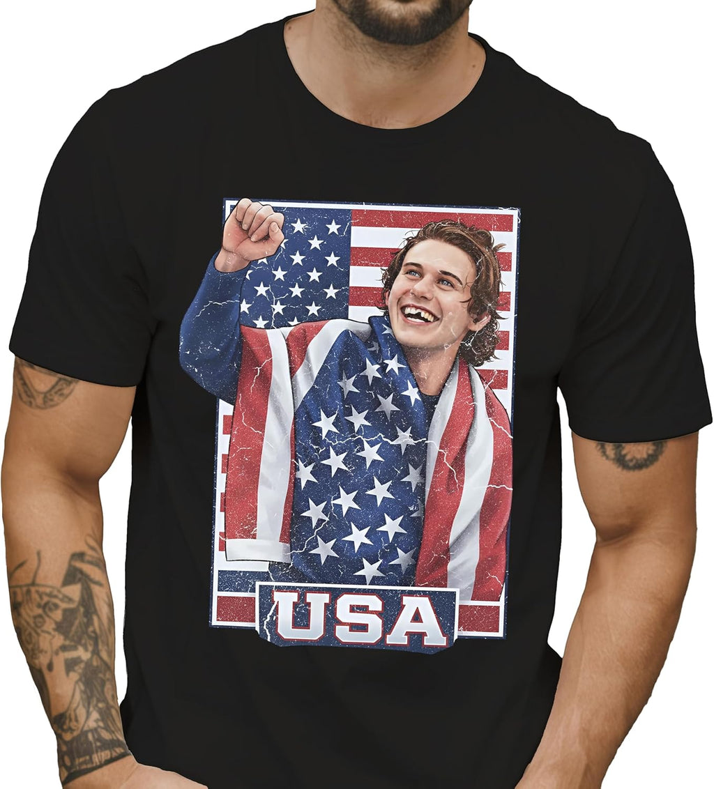 Jack Hughes Shirt, Ice Hockey USA Gold Medal Celebration Shirt for Kids, Youth & Adults