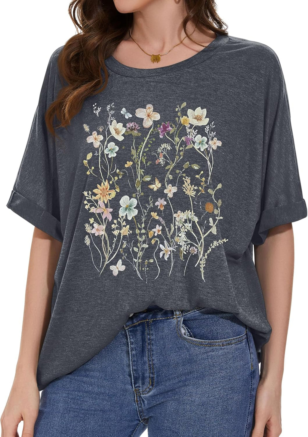Oversized Tshirts for Women Summer Short Sleeve Casual Basic Tee Tops Loose Fit Shirts