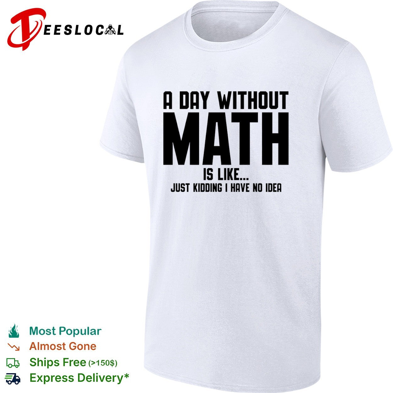 A Day Without Math Is Like Just Kidding I Have No Idea Shirt