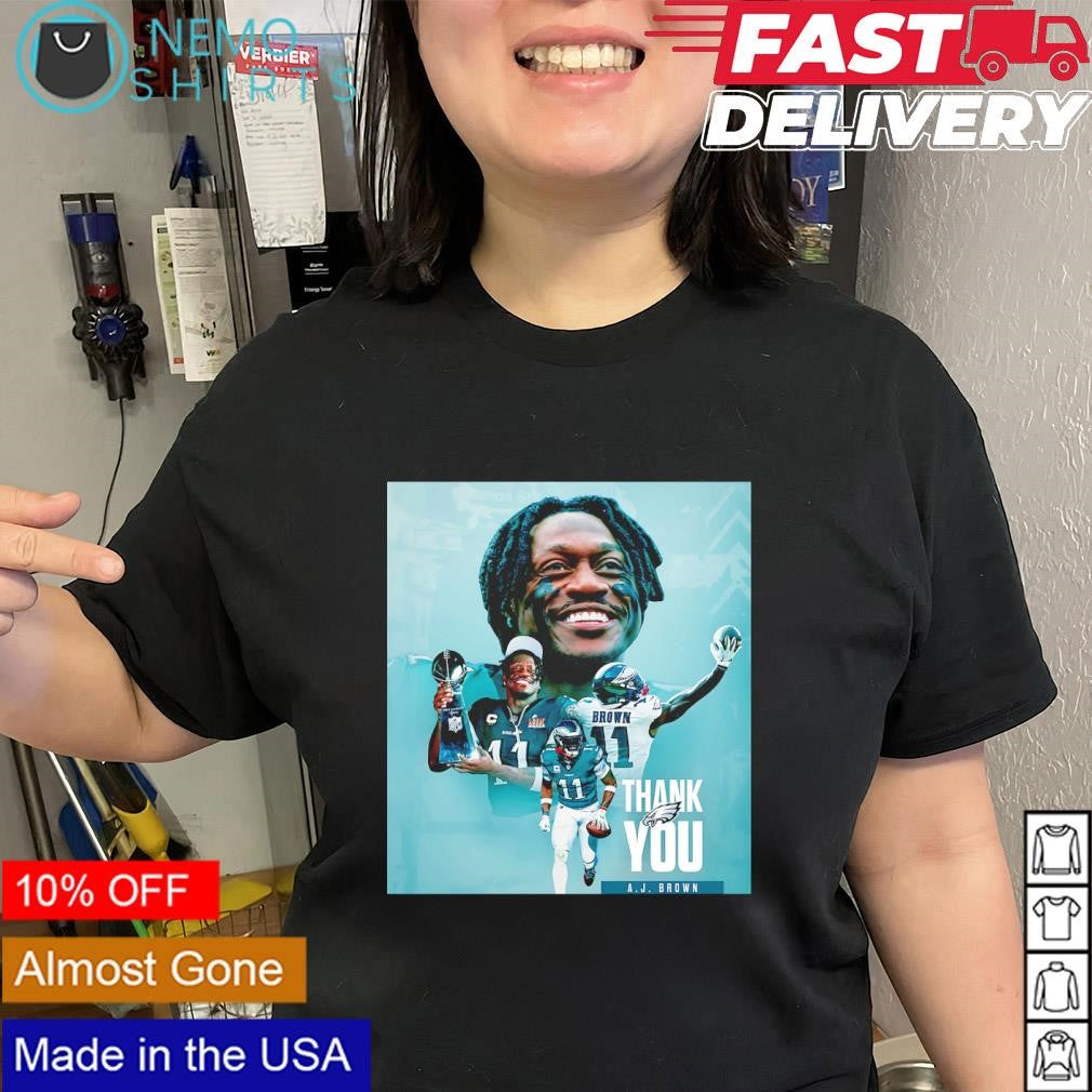 A.J. Brown thank you Philadelphia Eagles to the New England Patriots shirt