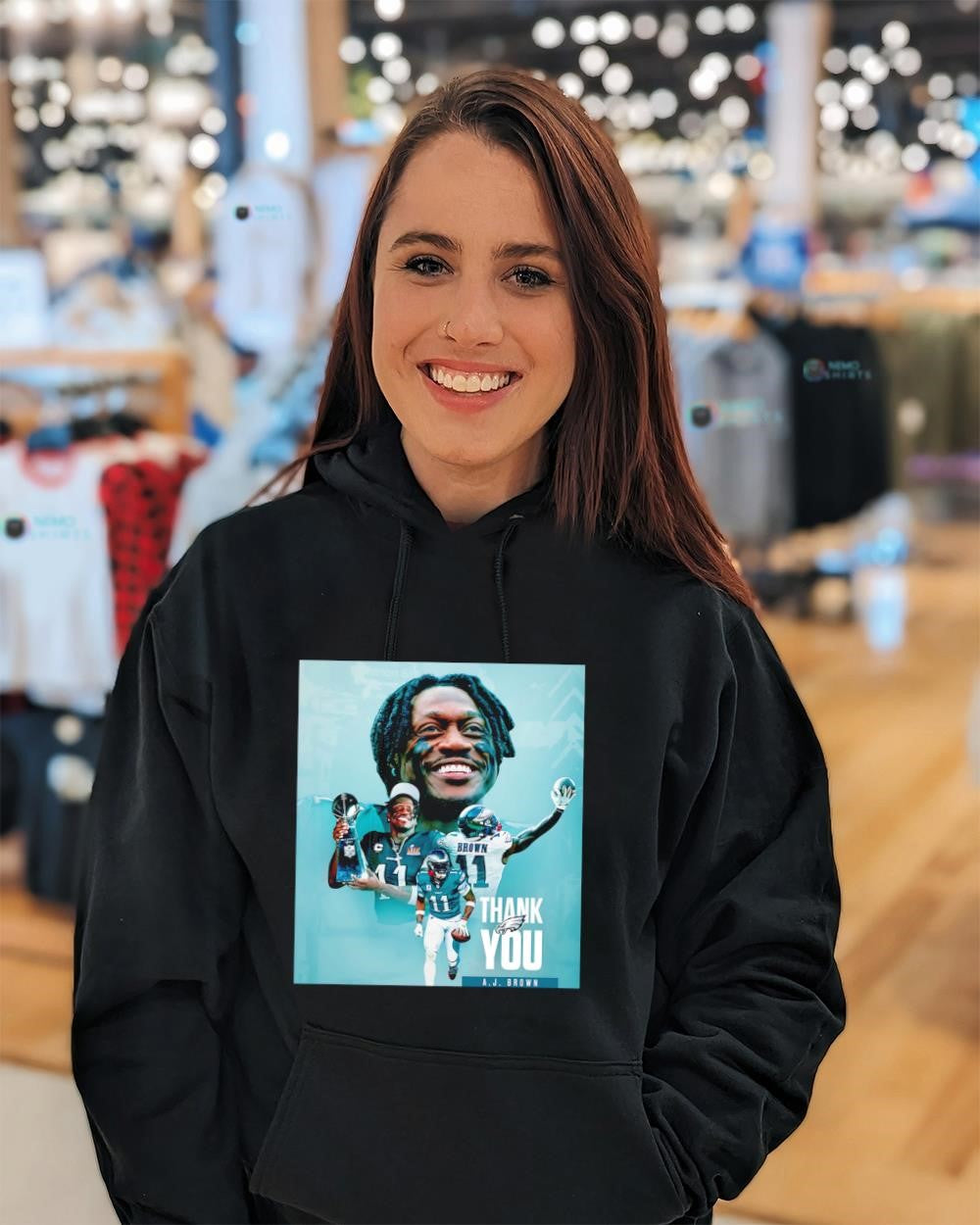 A.J. Brown thank you Philadelphia Eagles to the New England Patriots shirt