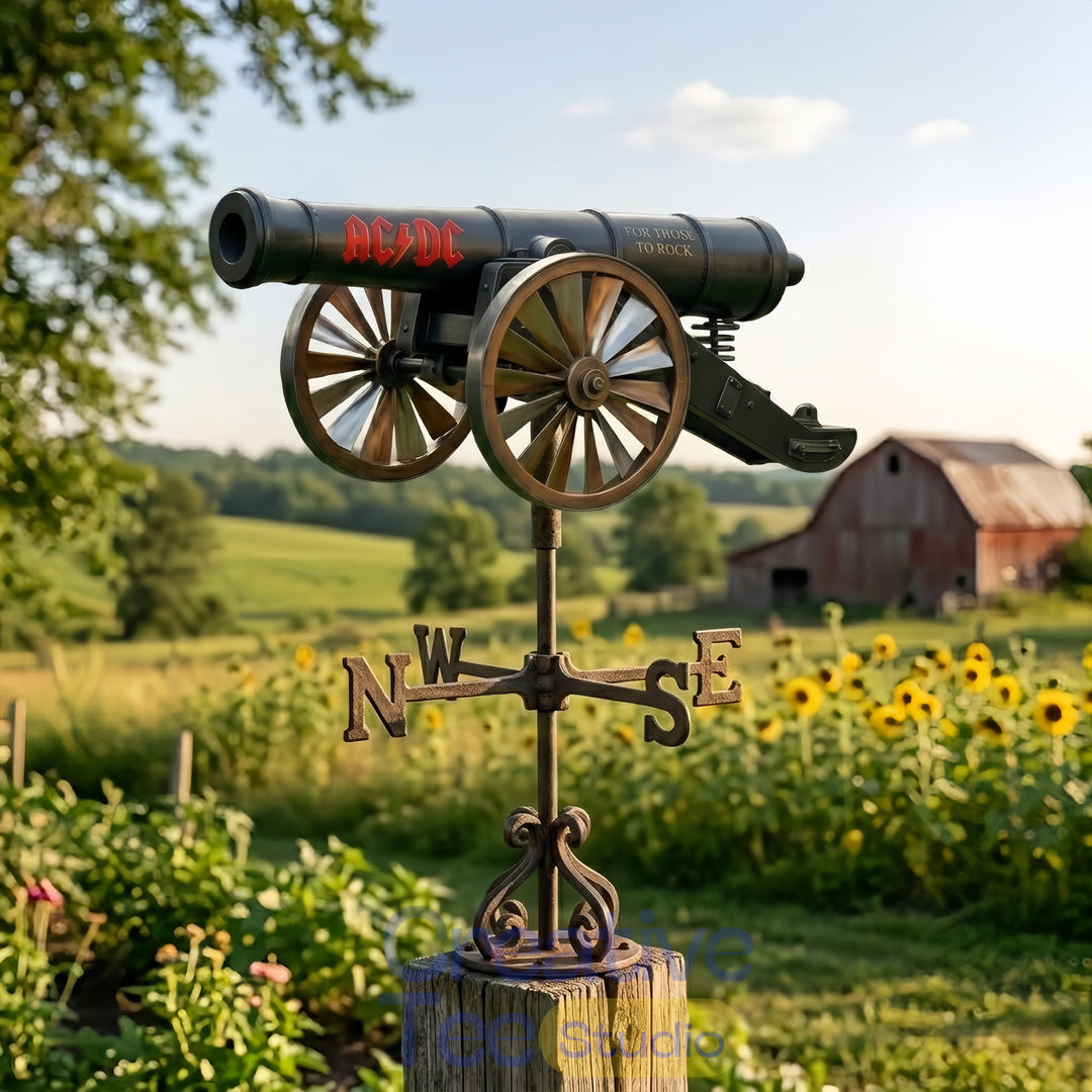 AC/DC For Those About to Rock Cannon Garden Wind Spinner