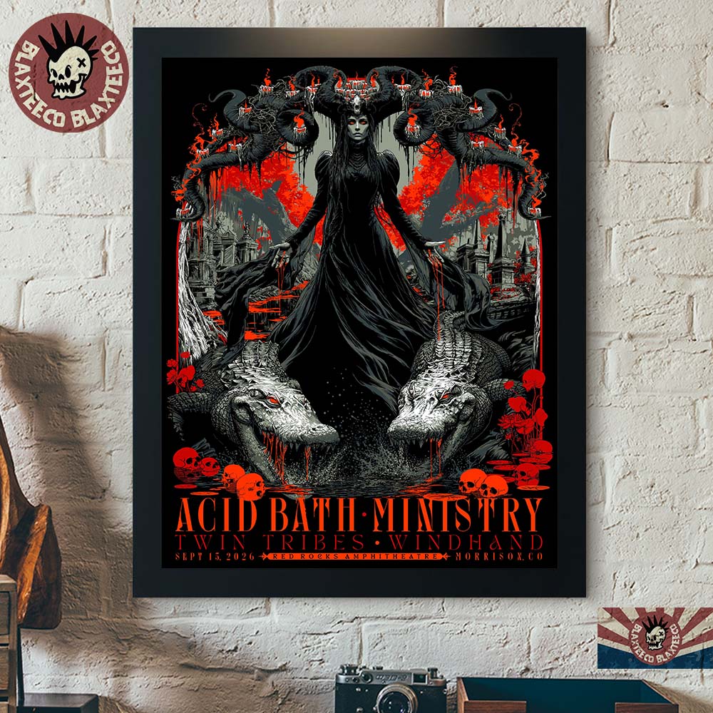 Acid Bath With Ministry Twin Tribes And Windhand Red Rocks Amphitheatre 2026 Event Poster Morrison CO September 15 2026 Poster Canvas