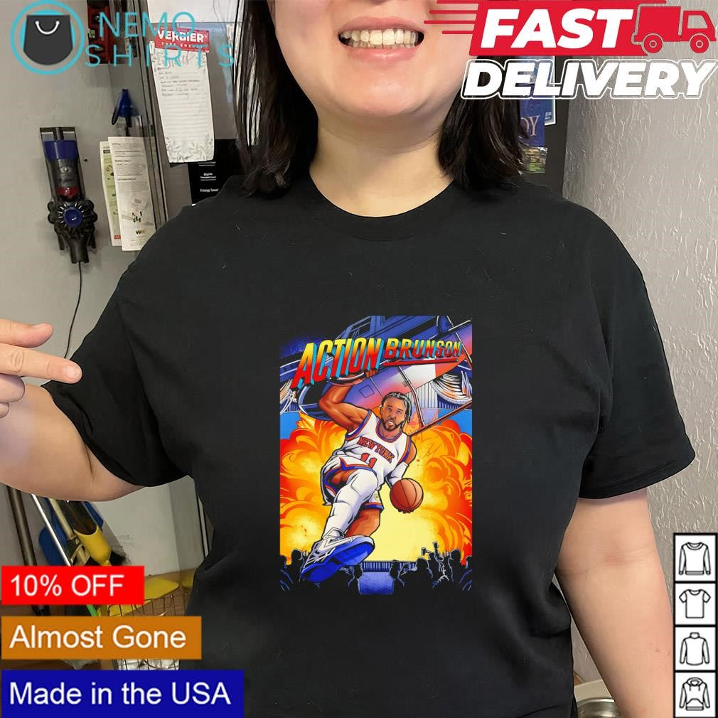 Action Jalen Brunson the New York Knicks point guard NBA shirt