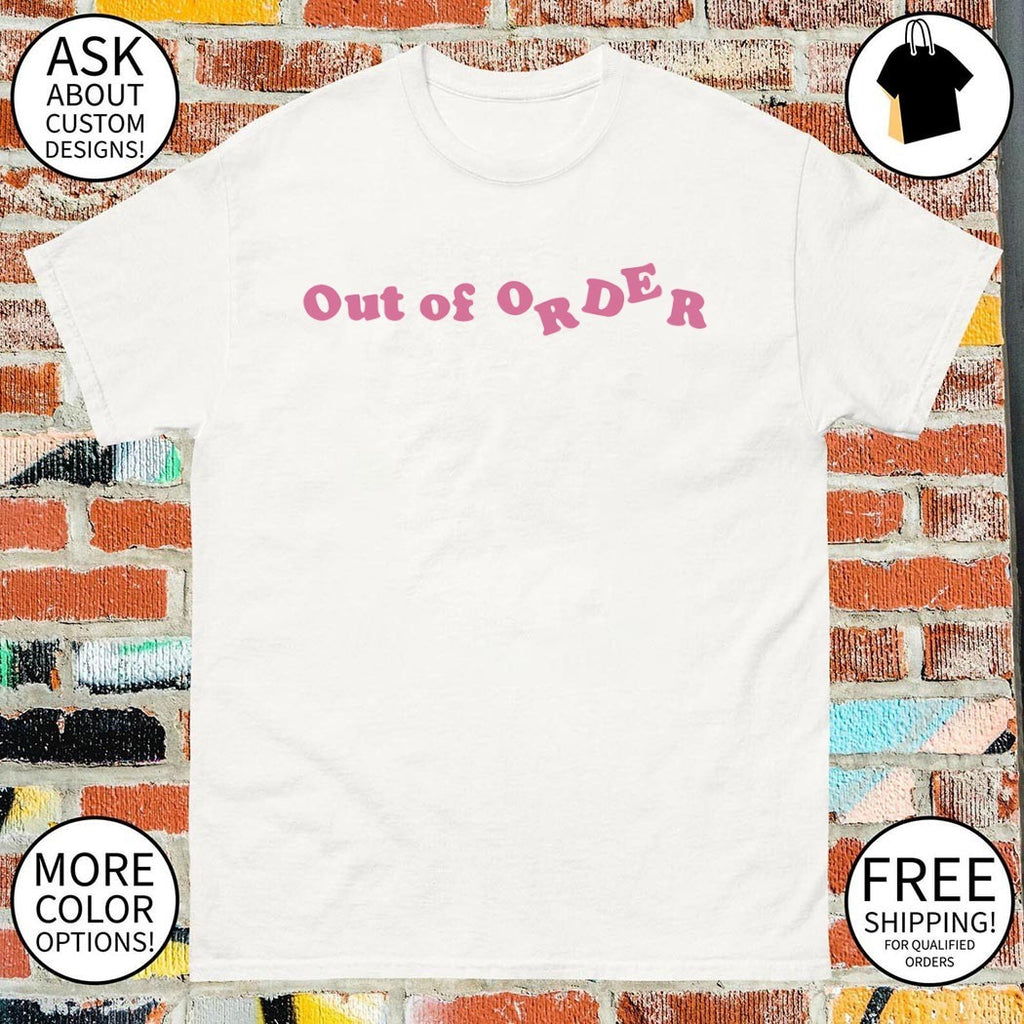 Adwoa Aboah wearing Out of Order shirt