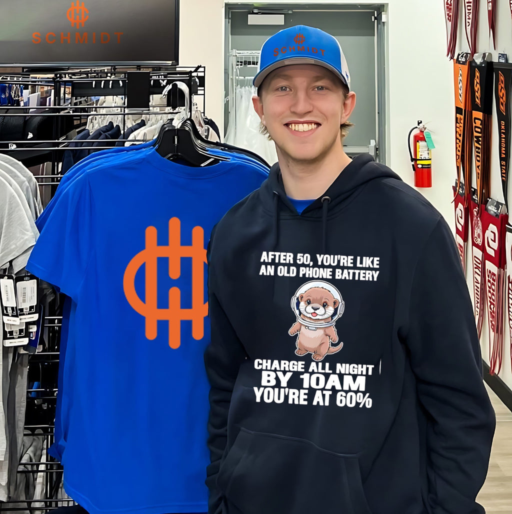 After 50 you’re like an old phone battery charge otter cartoon shirt