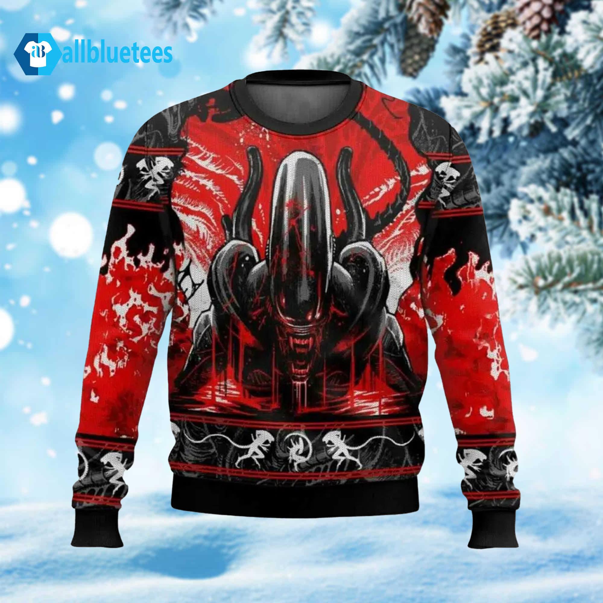 Alien Xenomorph Ugly Christmas Sweater