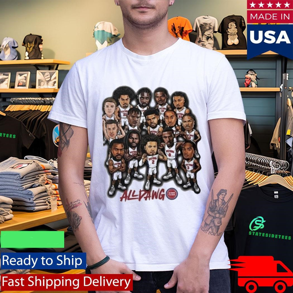 All Dawg Detroit Pistons Playoffs ’26 Caricature Shirt