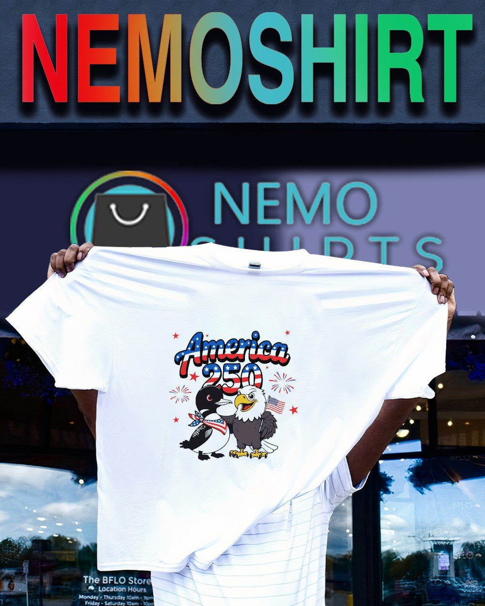 America 250 Minnesota Loon and Bald Eagle shirt