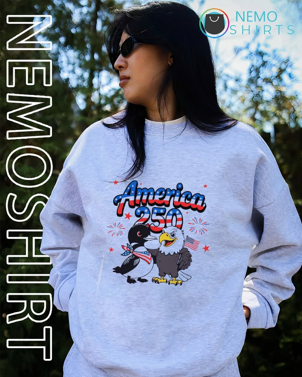 America 250 Minnesota Loon and Bald Eagle shirt