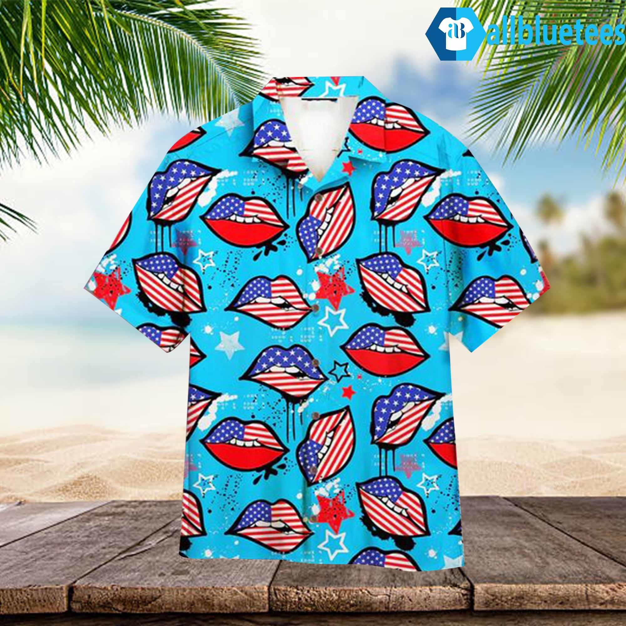 American Sexy Lips Hawaiian Shirt