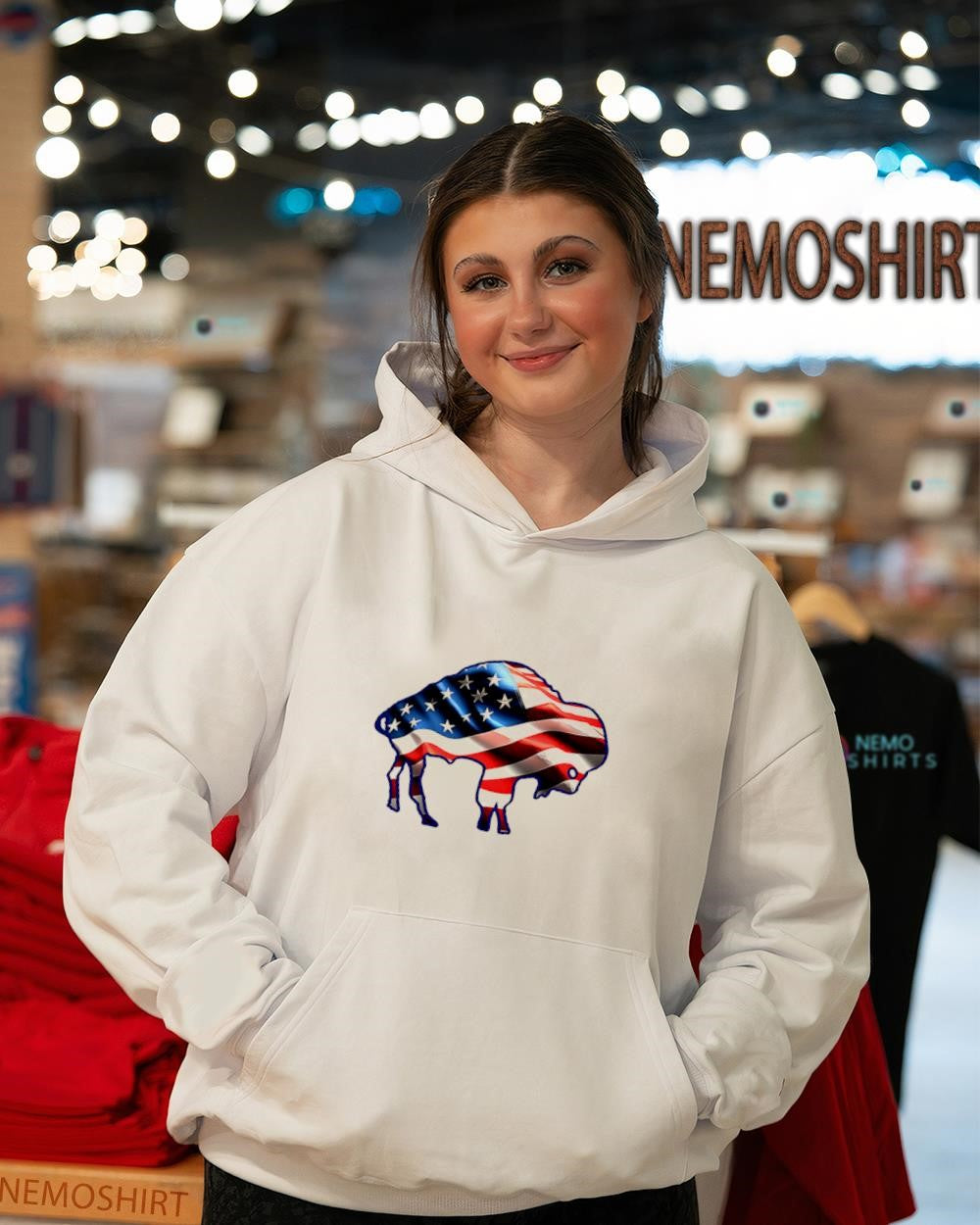 American flag buffalo bumper shirt