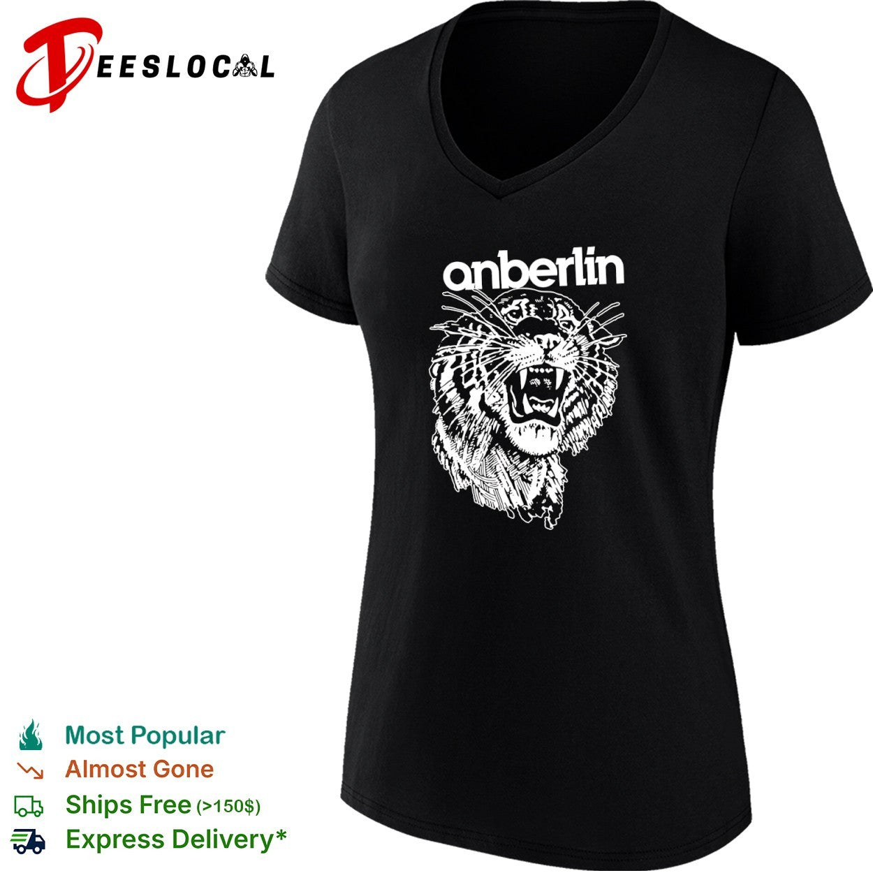 Anberlin band tiger head logo shirt