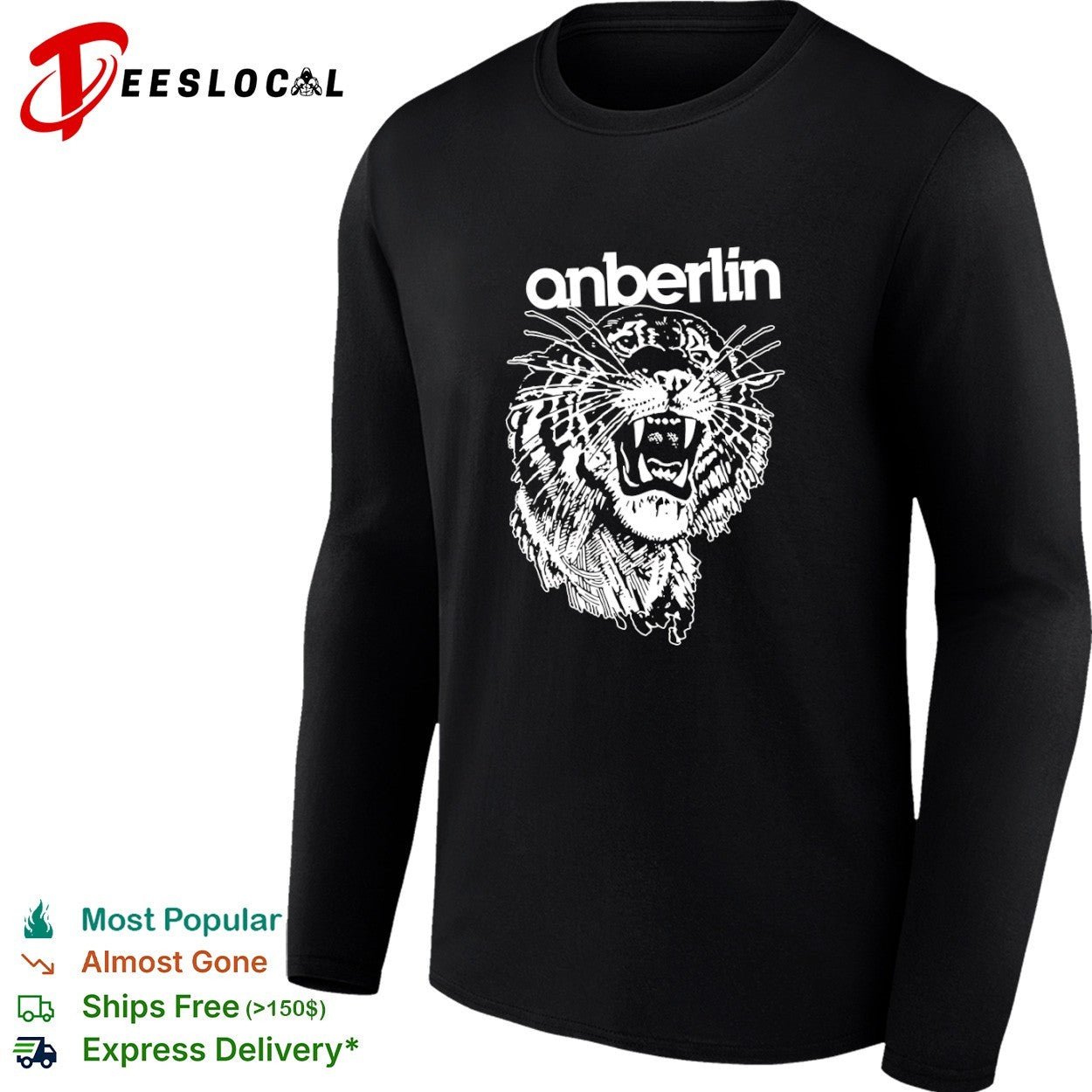 Anberlin band tiger head logo shirt